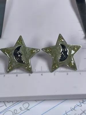 Moon And Star Earrings 1.25  • $5