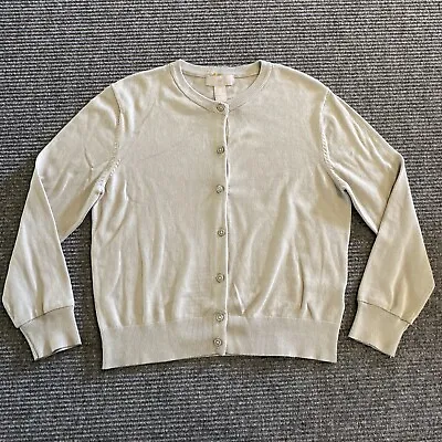 HM Sweater Women’s M Beige Long Sleeve Button Down Stretch • $10.50