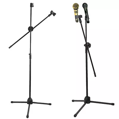 Professional Boom Microphone Mic Stand Holder Adjustable With Free Clips New • £10.95