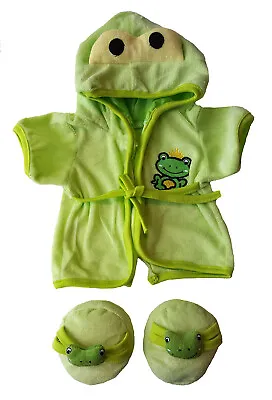 $19.99 • Buy Frog Robe & Slippers Pajamas Outfit Teddy Bear Clothes Fit 14  - 18  Build-a-bea