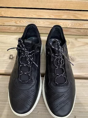 Ecco Men’s St.1 Lite Leather Trail Black Trainers Sneakers Size UK 11.5 EU 46  • £15