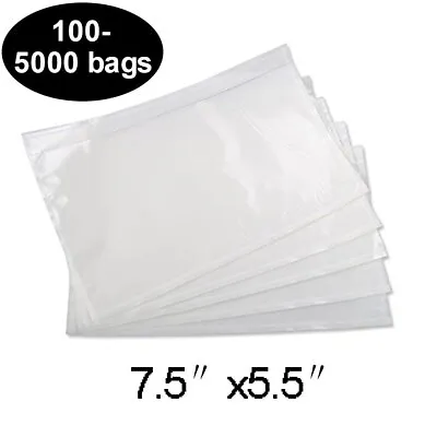 100-5000 Packing List Pouches 7.5x5.5 Shipping Label Enclosed Envelopes Adhesive • $11.65