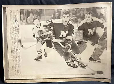 1970 Minnesota North Stars Vtg AP Wire Photo JP Parise Caesar Maniago NHL Hockey • $29.99