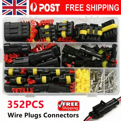 352PCS 1-4Pin Automotive Waterproof Car Auto Electrical Wire Connector Plugs Kit • £13.06