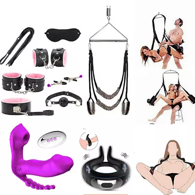 Kinky BDSM Kit Couples Bondage Set Restraints Whip Handcuffs Valentine's Day Toy • $12.99