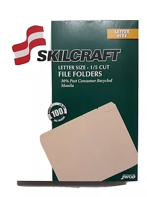 Universal Letter Size 1/5 Cut Manila File Folders 100 Ct Assorted 1-Ply Top Tab  • $17.90