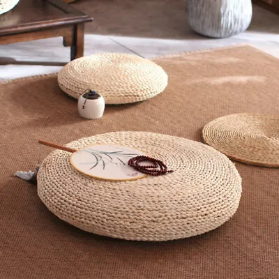 £14.35 • Buy Tatami Cushion Seat Mat Natural Straw Woven Pillow Round Floor Pad Yoga Tea -