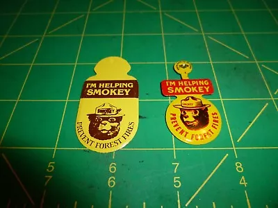 Vintage Smokey The Bear Lot  I'm Helping Smokey  Pocket Clips • $1.05