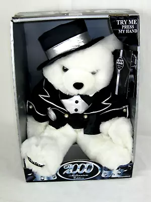 New In Box 2000 Millennium Edition Happy New Year Talking 18  Tuxedo Bear Y2K • $43.02