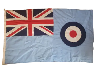 RAF Fully Sewn Embroidered 2 Yard Cotton Ensign Flag With Rope And Toggle • £82