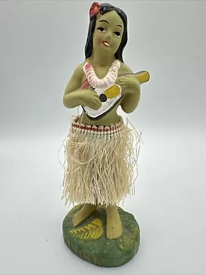 Vintage Chalkware Nodder Bobble Hula Girl Original 1950's 1960's Aloha Japan L • $39.99