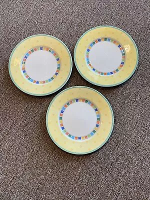 3 - Villeroy & Boch Plates Twist Alea Limone Bread Butter 7” Yellow Check Summer • $36.99