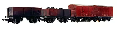 Hornby 00 Gauge - Rake Of 4 Br Brown Mineral Wagons & Vent Vans - Unboxed • £19.95