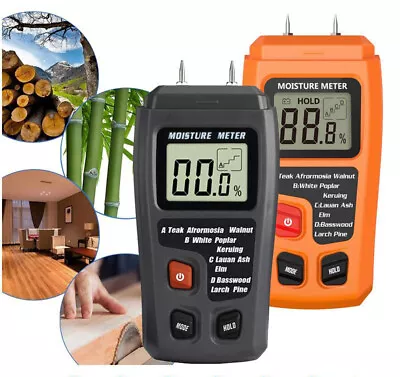 Wood Moisture Meter Hygrometer Timber Damp Detector Wood Digital Humidity Tester • £10.69