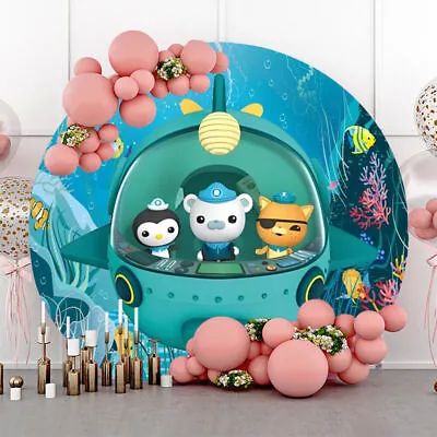 Round Octonauts Photography Backdrop Kids Happy Birthday Party Photo Background • £36.71