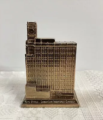 Lamar Life Insurance Building Metal Coin Bank In Excellent Condition With Key • $24.95