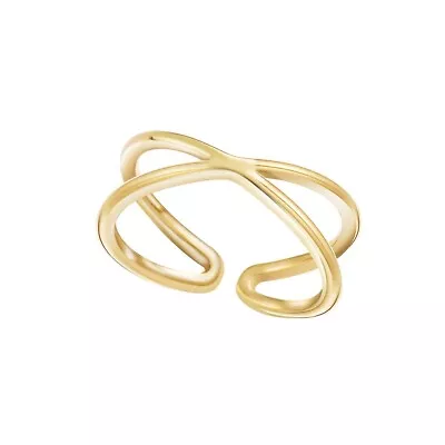 M&T Gold Plated Stainless Steel Open Ring Adjustable Ring One Piece JWYC54 • $2.90