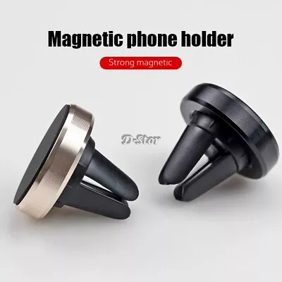 Round Phone Car 360 Degree Universal Magnetic Holder Car Stand Air Vent Mount • $7.99