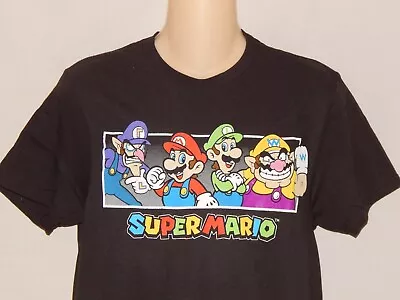 Men's Super Mario Video Game T-Shirt Size Large Black NEW Nintendo Luigi Wario • $13.94