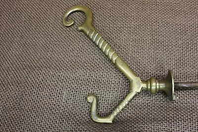 Old Hall Mirror Coat Hook Antique Brass Fancy Vintage Tarnished Mansion • $37.91