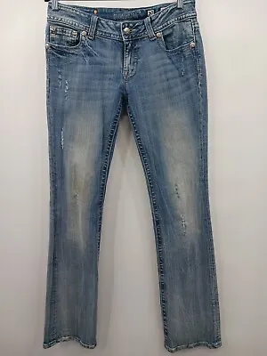 Miss Me Womens Jeans Size 30 Distressed Boot Cut Embellished Pocket • $35.99