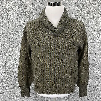 Vtg Bernette Men's M Lambswool Blend Shawl Collar Long Slv Pullover Knit Sweater • $34.95