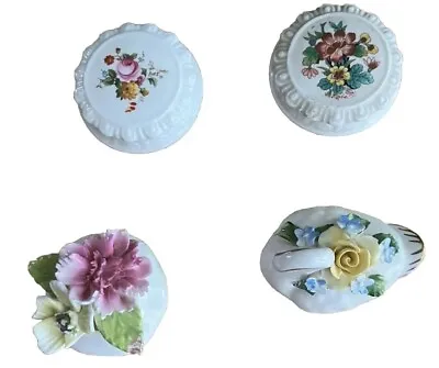 Vintage Coalport Ludlow Lidded Pill Box Trinket Pot  And 3 More 3 Cm Decorative • £9.95