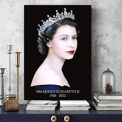 Queen Elizabeth II 2nd Crowned Memorabilia Picture Wall Canvas Or Poster Print • £14.99