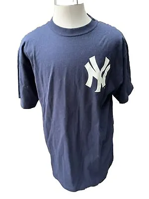 Majestic Navy Blue Crew Neck T Shirt NY Yankees Baseball MLB 13 Rodriguez • $9.99