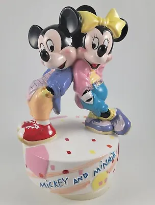 Rare Disney Mickey And Minnie  7  Cake Topper Music Box - Plays  Close To Me   • $29.99