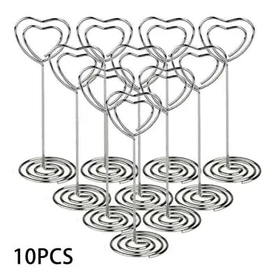 10x Lovely Heart Table Number Holder Photo Stand For Parties  Events • £4.93