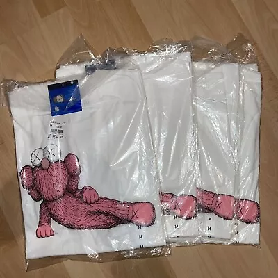 KAWS X Uniqlo UT Graphic T-Shirt - Pink/White - Size Medium- In Hand ✅ • £24.99