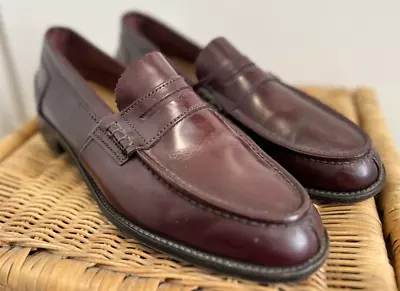 M&S St Michael Leather Loafer Shoes Brown Vintage Made In England UK 10 • £14.99
