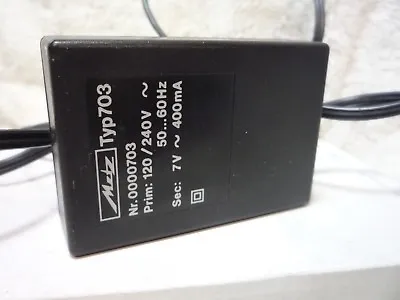 Metz Typ703 Nr. 0000703 7V AC 400mA UK 3 Pin Mains Power Adapter Typ 703 • £9.99