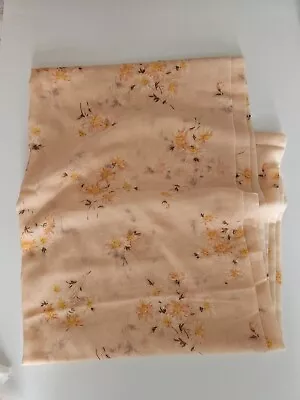 Vintage Floral Fabric Peach 3.33 Yards  Yards By 44  Sheer Lightweight  • $13