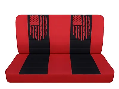 Truck Seat Covers Fits Ford F 100 1953-1978 The Flag On Red Black Seat Covers • $89.99