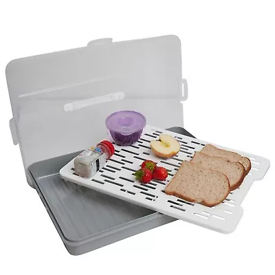 Rectangular Box Lockable Lid  Box/Carrier For Cupcake Cake Pie Quiche Tart Bake • £18.99