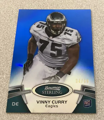 2012 Bowman Sterling RC Blue Refractor #62 Vinny Curry Eagles 34/99 • $4