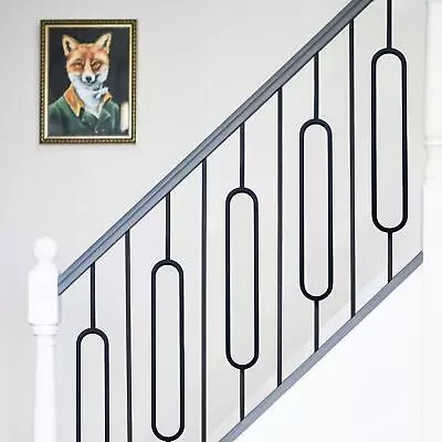 Deluxe Pair Of  Metal Stair Spindles Pattern 16 With Adjustable Rake Brackets • £26