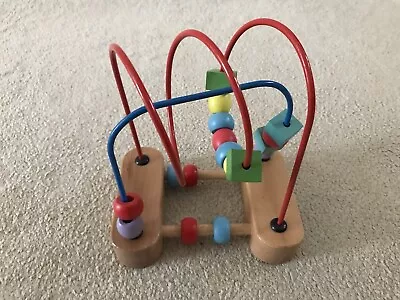 Baby/Toddler Wooden Bead Maze - Wire Roller Coaster Toy • £7.95