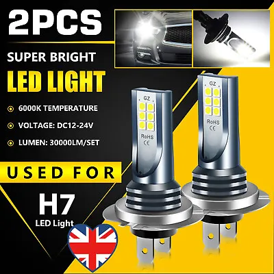 2X H7 LED Headlight Replace Xenon Hi/Low Beam Kit Bulbs 6000K Canbus Error Free • £5.39
