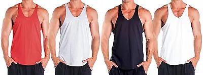 £7.99 • Buy Mens GYM BODYBUILDING STRINGER VEST WORKOUT CLOTHING TRAINING COTTON MUSCLE VEST