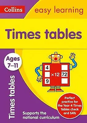 Collins Easy Learning : Times Tables Ages 7-11: Ideal For Home L Amazing Value • £3.34