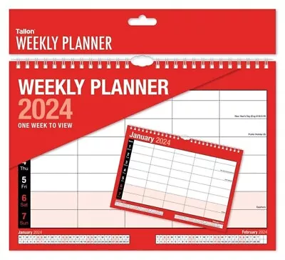 2024 Week To View 5 Column Calendar Hanging Spiral Daily Home Office Planner • £3.59