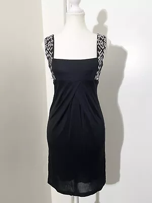 Versace Jeans Couture VJC Black Embellished Strap Bodycon Dress Size S RRP$900 • $63.95