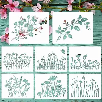 Wild Flower Stencils For Painting 11X8.3  Large Flower Stencil For Walls Leaf... • $21.20