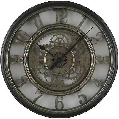 Moving Gear 20  Large Wall Clock Industrial Age Styling Modern Rustic Quartz  • $55.89