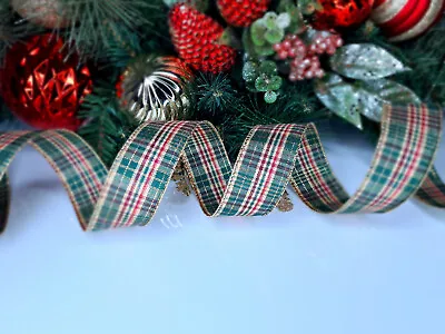 NEW Christmas Ribbons Xmas Tree Garland Home Decoration Wired Bows Festive Gifts • £2.29