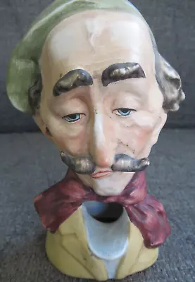 Vintage 1950’s Ceramic Mustache Man Incense Burner Smoker • $8.98