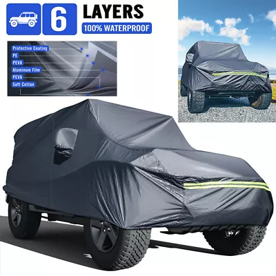 6 Layer Car Cover For Jeep Wrangler 2 Door Outdoor Waterproof Sun Snow Resistant • $61.08